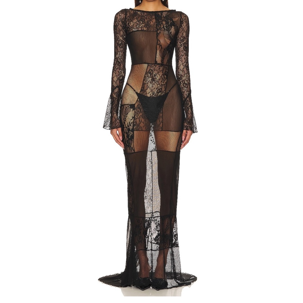 Loba Black Lace Maxi Dress